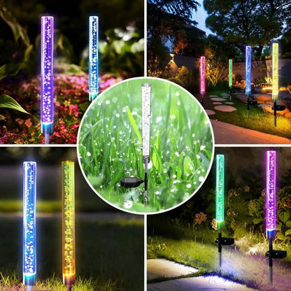 Set X6 Estaca Solar Jardin Decoracion Luces Led Exterior Rgb Rgb