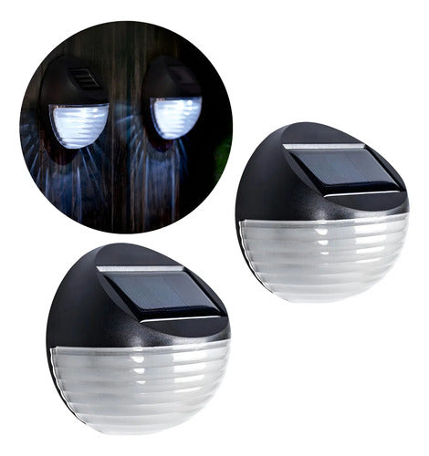 X2 Foco Aplique Tortuga Carga Solar Lampara Redonda Exterior Negro