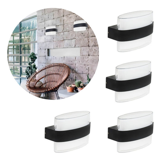 Set X4 Aplique Pared Exterior Luminaria Foco Bidireccional