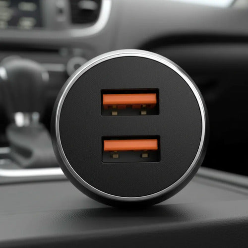 Cargador Auto Doble Usb 12v 24v Carga Rapida Celular Aleatorio - 2 Colores