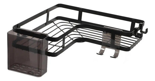 X2 Organizador Colgante Baño Ducha Pared Adhesivo Esquinero Negro