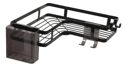X2 Organizador Colgante Baño Ducha Pared Adhesivo Esquinero Negro