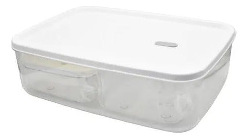 Set Recipientes Acrilicos Cocina Tapa Pack X3 Frasco Blanco