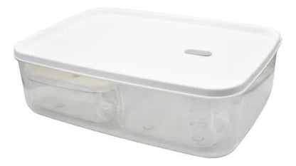 Set Recipientes Acrilicos Cocina Tapa Pack X3 Frasco Blanco