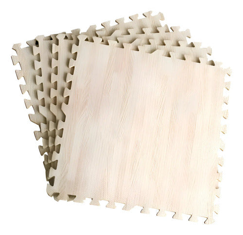 Alfombra Goma Eva Encastrable Simil Madera 16 Unidades 60x60