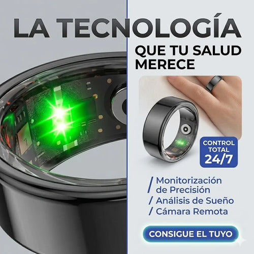 Anillo Inteligente Monitoreo Sueño Talle 12 Ios Android Negro 12