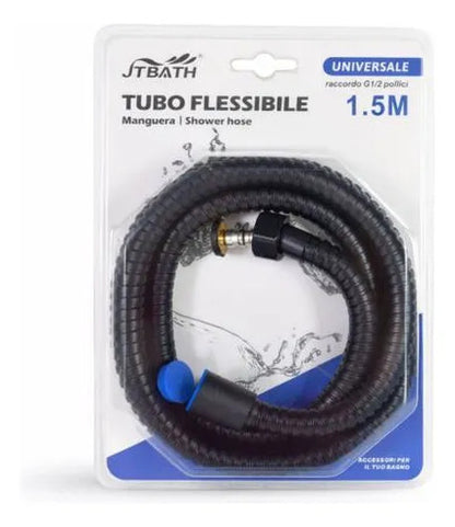 Manguera Ducha Reforzada Baño Acero Pvc Flexible 1.5m Negro