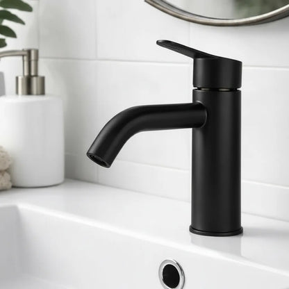 Canilla Grifería Set Monocomando Baño Acero Lavatorio Frio Negro Mate
