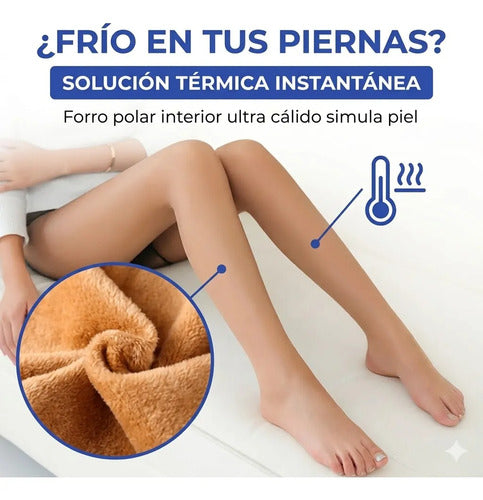 Medias Cancan Termicas Forradas Polar Talonera Talle Xl Piel Negro Taloneras Stirrup - Sujeta El Pie Sin Cubrirlo Total Xl