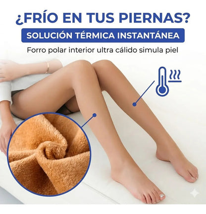 Medias Cancan Termicas Forradas Polar Talonera Talle Xl Piel Negro Taloneras Stirrup - Sujeta El Pie Sin Cubrirlo Total Xl