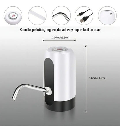 Dispensador De Agua Automático Para Botellon Recargable Color Blanco