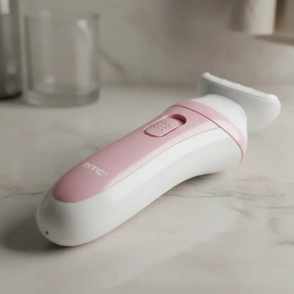 Afeitadora Depiladora Inalambrica Mujer Recargable Rosa Con Blanco