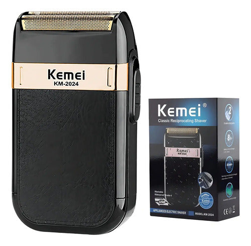 Afeitadora Kemei 2024 De Láminas Inalámbrica Para Rostro Y Cuerpo Negro