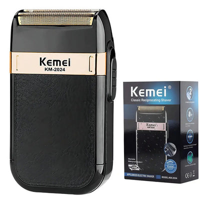 Afeitadora Kemei 2024 De Láminas Inalámbrica Para Rostro Y Cuerpo Negro
