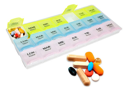 Pastillero Semanal Organizador Medicamentos En Español Varios