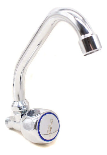 Grifo Cocina Mesada Pared Canilla Metalica Agua Fria