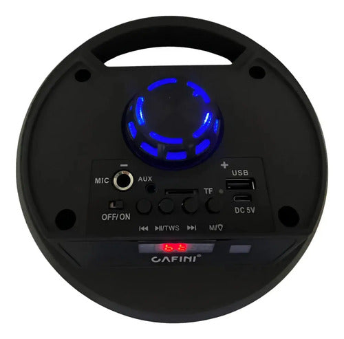 Parlante Portátil Con Control Bluetooth Bass 10w Led Rgb Negro