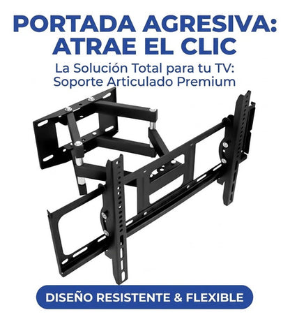 Base Articulada Televisor Soporte Pared Hierro Fuerte 32 70p Negro