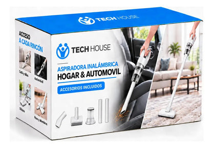 Aspiradora Portátil Inalámbrica 2 En 1 Recargable Con Filtro Hogar Auto Con Accesorios Blanco