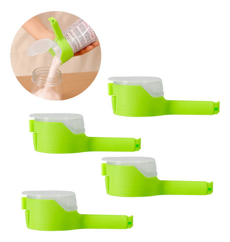 X4 Clip Para Sellar Bolsas Alimento Cierra Facil Con Tapa