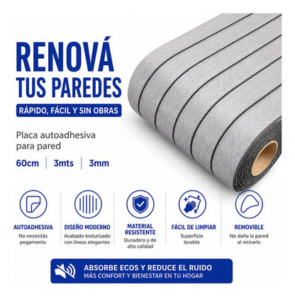 Placa Autoadhesiva Pared 3d Revestimiento Vinilos Decorativo Gris