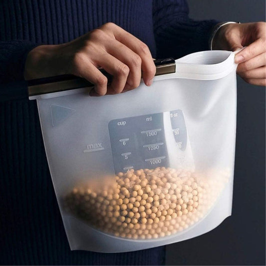 X4 Bolsa Reutilizable De Silicona Hermetica 1500ml