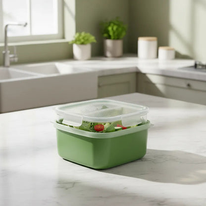 Recipiente Pote Tupper Cocina Tapa 1,1l Resistente Alacena Verde