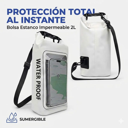 Bolsa Impermeable Estanca 2l Funda Celular Ios Android Playa Violeta