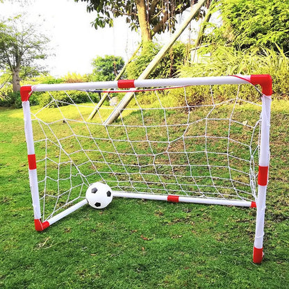 Arco De Futbol Niño Infantil Con Pelota Inflador 97x64x35cm Blanco