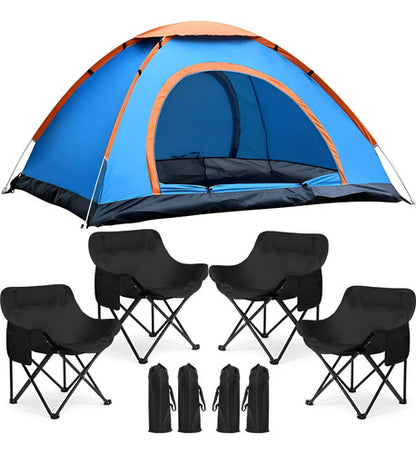 Carpa 6 Personas Iglu 200x250cm + 4 Sillas Plegables Camping Varios