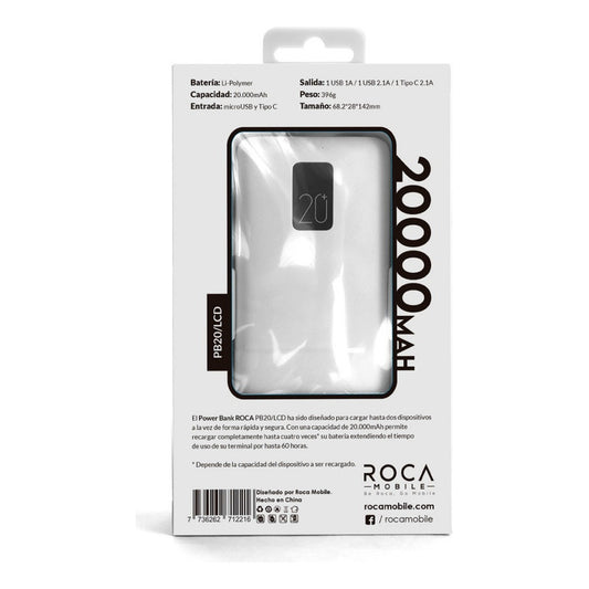 Power Bank 20.000mah Cargador Portatil Con Pantalla Lcd Usb