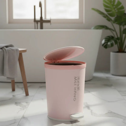 Papelera Cesto Basura Tapa Baño Plastica Pedal Balde Cocina Rosa