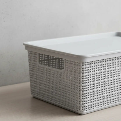 Caja Plastica Multiuso Organizadora Con Tapa 40x30x15cm Gris