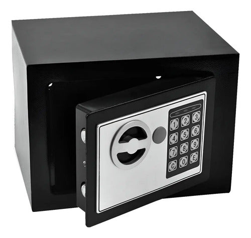 Caja Fuerte Electronica Con Llave Y Combinacion 23x17x17cm Negro