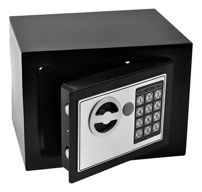 Caja Fuerte Electronica Con Llave Y Combinacion 23x17x17cm Negro