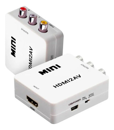 Conversor De Hdtv A Rca Convertidor Hdmi A Rca Av Blanco