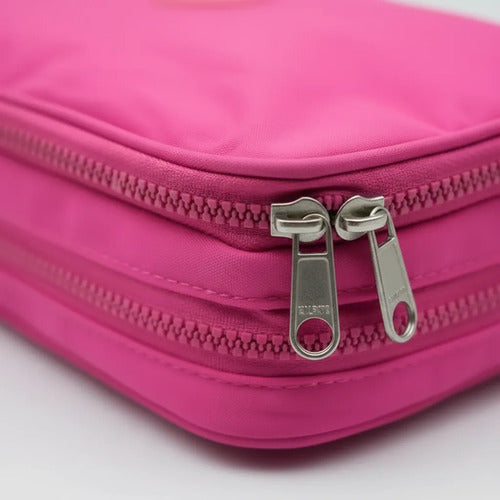 Neceser Maquillaje 2 Niveles Organizador Bolso Estuche 23cm Fucsia