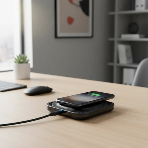 Cargador Base Carga Inalambrica 15w Celular Usb Rapido Qi Aleatorio - 2 Colores
