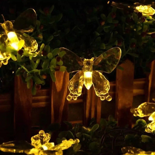 Guia Solar Guirnalda Luces Led Calidas Y Rgb Lamparas 5 Mts