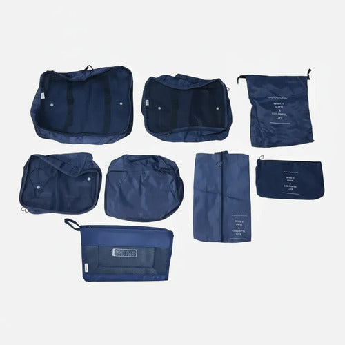 Set Organizador Viaje 8 Piezas Bolsos Valija Ropa Maquillaje Aleatorio - 4 Colores