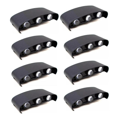 Set X8 Aplique Pared Bidireccional Lampara Exterior 3 Luces