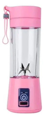 Licuadora Portatil Varios Colores Usb Recargable Vaso Batido Rosa