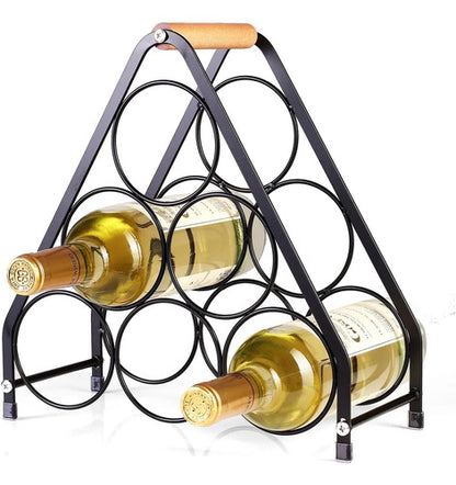 Soporte Botellas De Vino En Hierro Botellero Rack Para 6 Negro