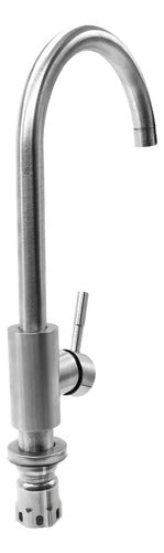 Grifo Alto Mesada Canilla Para Cocina Metalica + Colillas