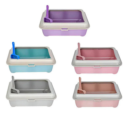 Arenero Para Gato Rectangular Bandeja Sanitaria Con Pala Blanco