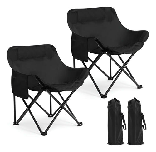 Set X2 Silla Plegable Camping Jardin Playa Reforzada 130kg