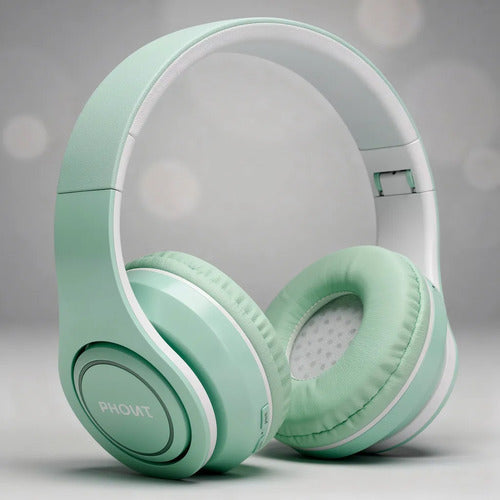 Auricular Bluetooth Usb Tf Plegable Vincha Ajustable 3.5 Hd Verde