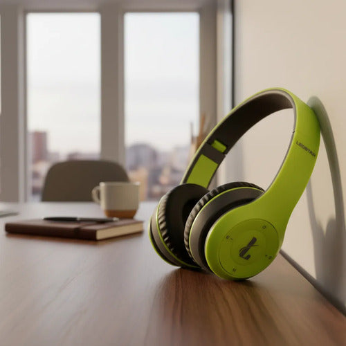 Auricular Bluetooth Tf Aux 3.5 Micrófono Vincha Ajustable Verde