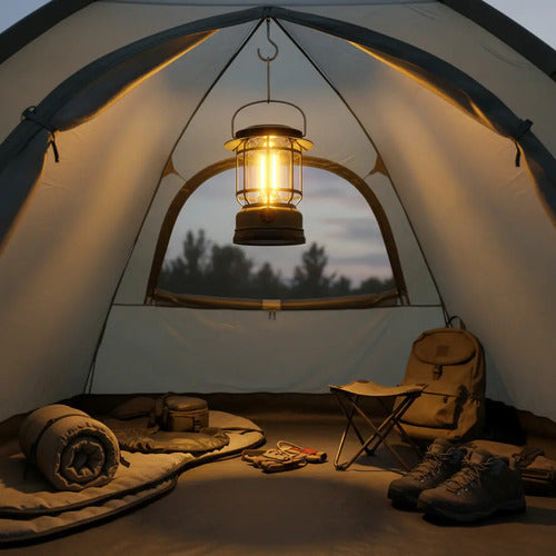 Farol Recargable Foco Solar Camping Linterna Con Cable Usb Varios