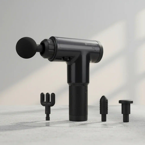 Martillo De Masajes 4 Cabezales Masajeador Inalambrico Negro